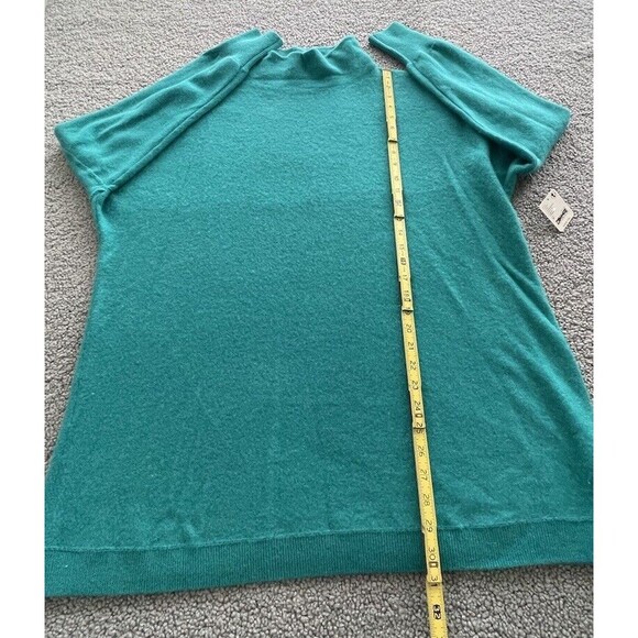 Free People Women Ottoman Preppy 100% Cashmere Tunic Teal Sweater Top Sz M NWT - Picture 5 of 9